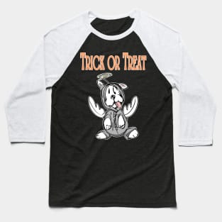 Trick or Treat Halloween Dog Baseball T-Shirt